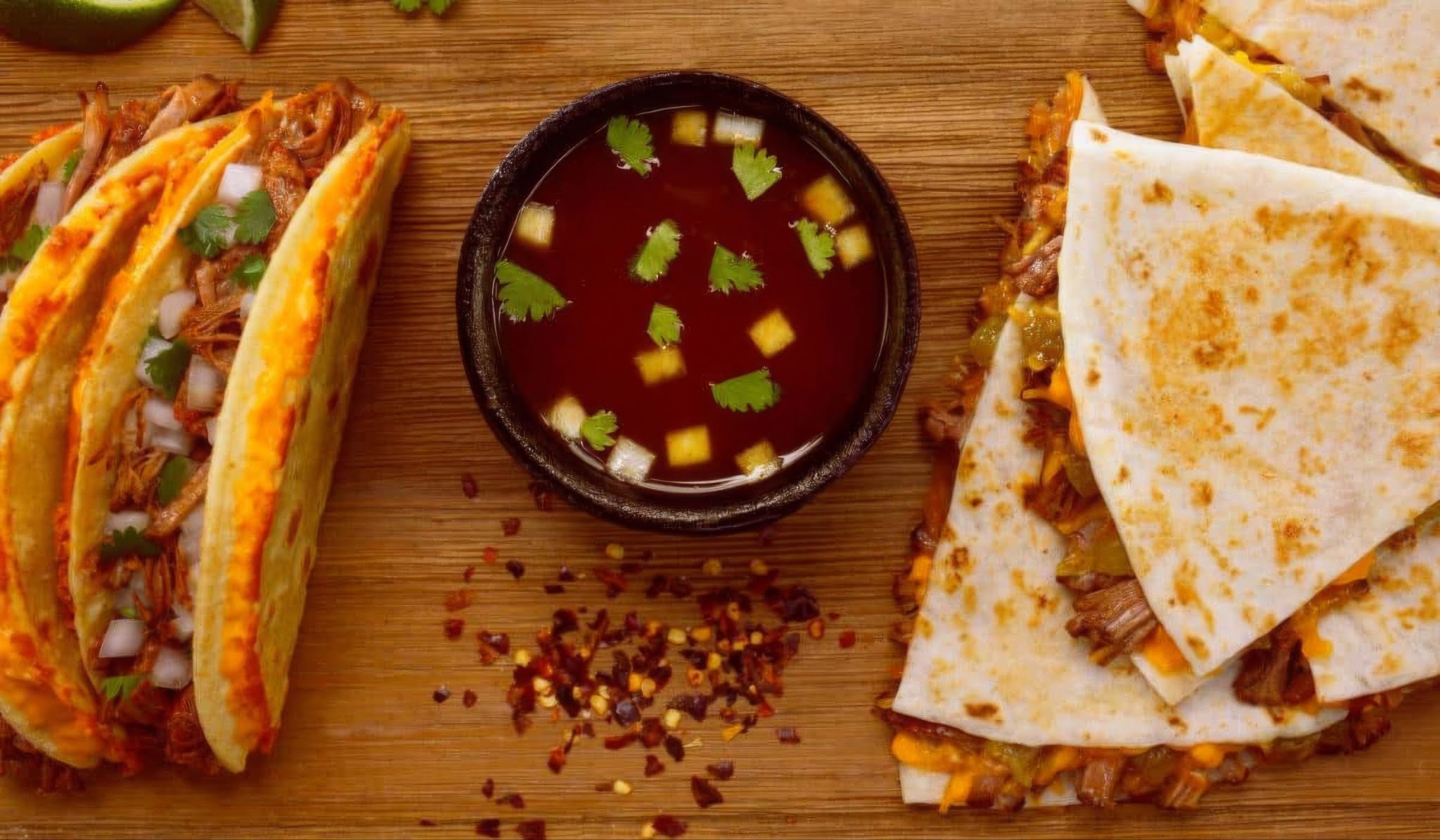 Tacos and quesadillas